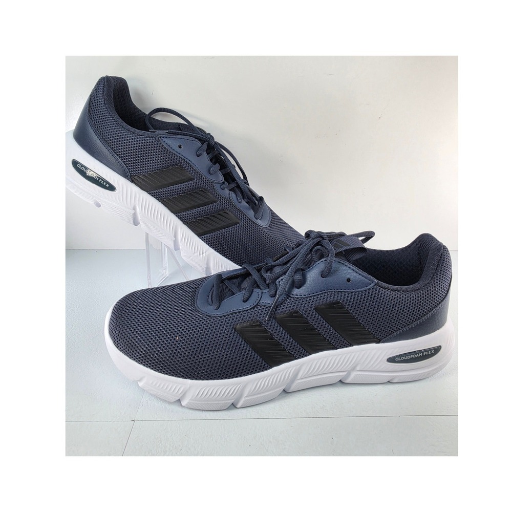 Adidas Cloudfoam Flex Laces Mens Navy Blue Running Shoes HQ4853 Size 11